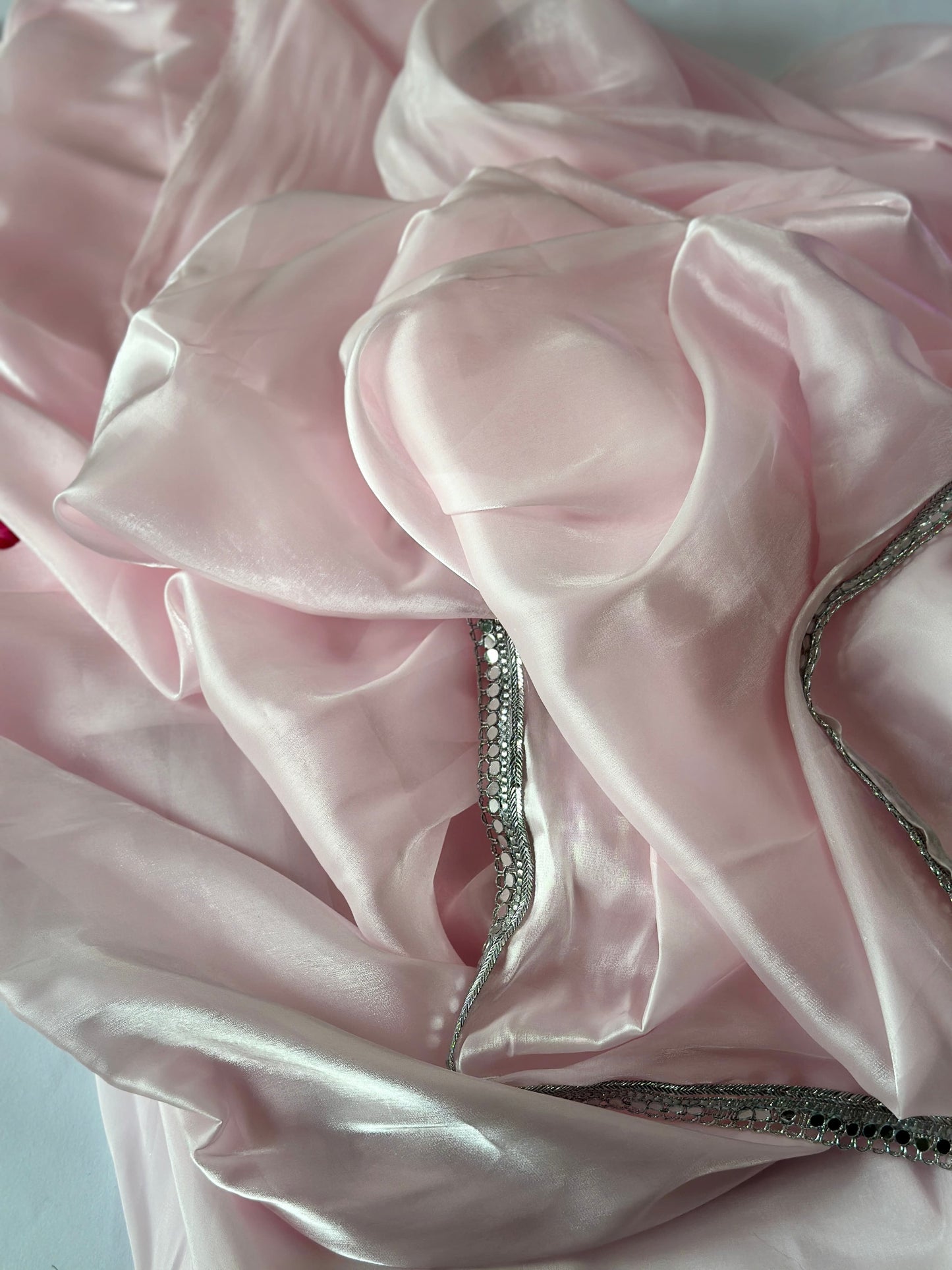 soft organza saree pink