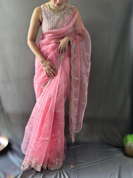 Pink Party Wear Saree