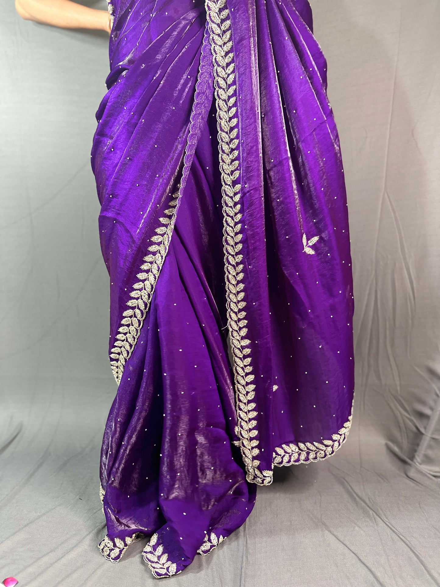 Divine Deep Purple Handcrafted Saree