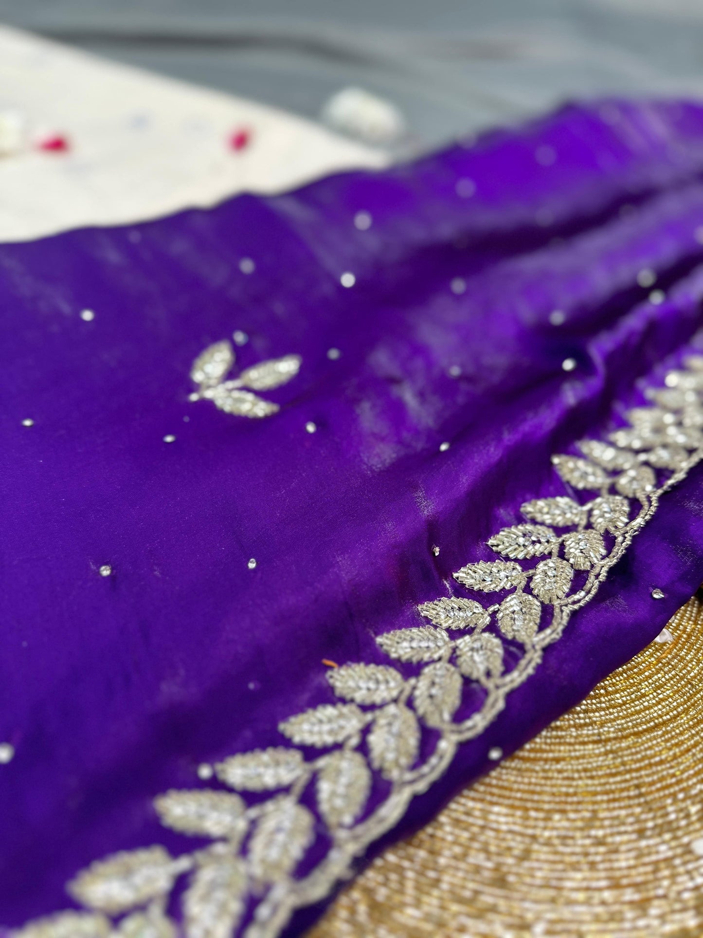 Divine Deep Purple Handcrafted Saree