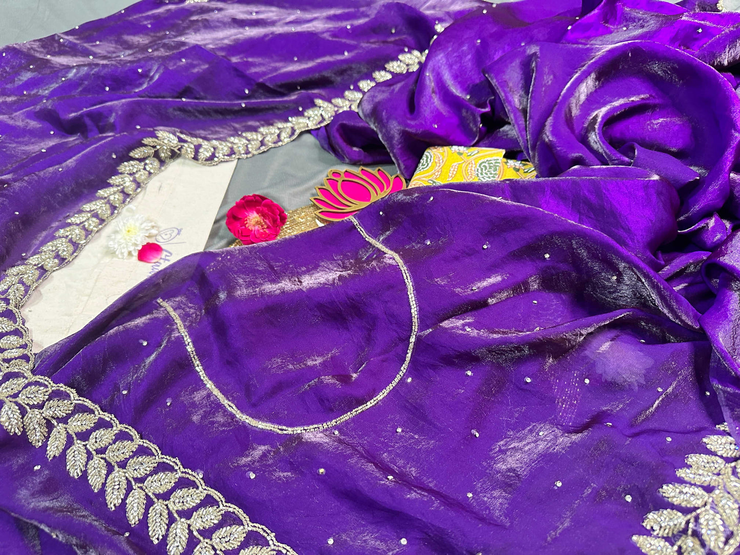 Divine Deep Purple Handcrafted Saree